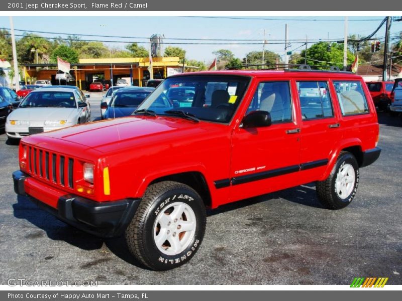 Flame Red / Camel 2001 Jeep Cherokee Sport