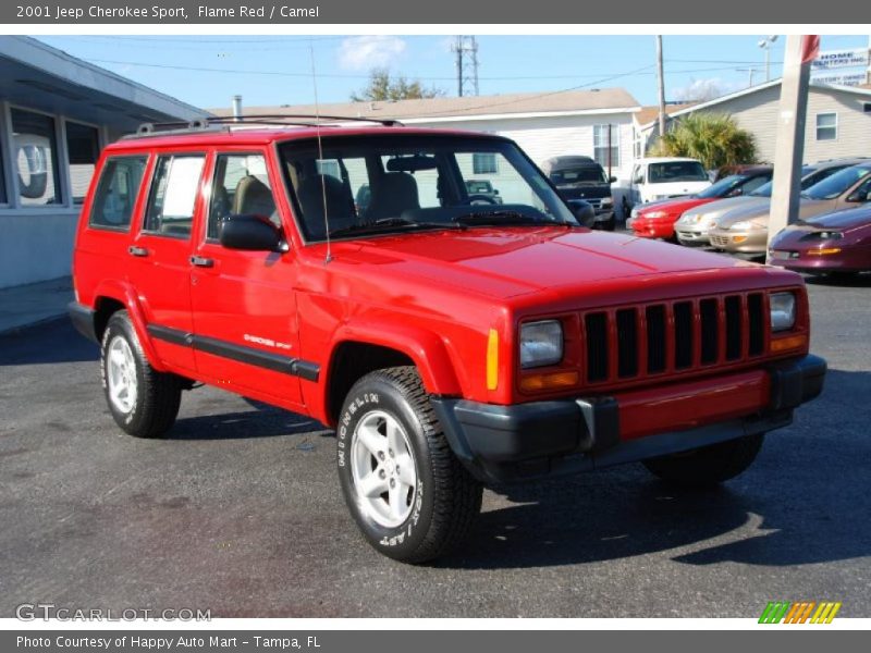 Flame Red / Camel 2001 Jeep Cherokee Sport