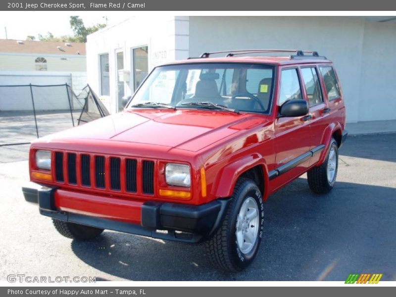 Flame Red / Camel 2001 Jeep Cherokee Sport