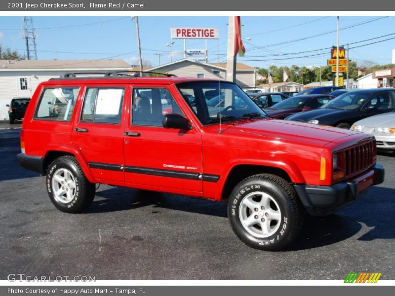 Flame Red / Camel 2001 Jeep Cherokee Sport