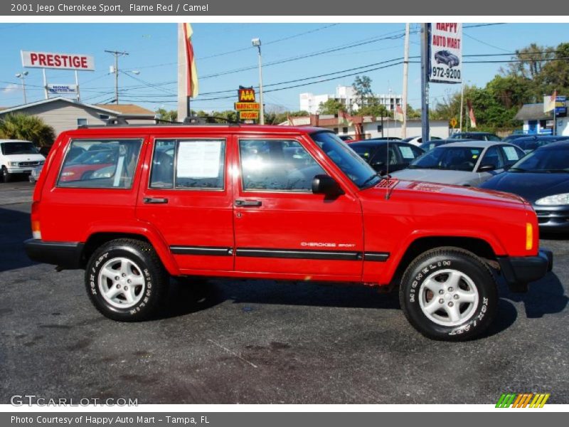 Flame Red / Camel 2001 Jeep Cherokee Sport