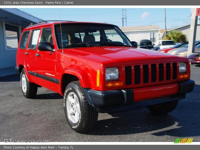 Flame Red / Camel 2001 Jeep Cherokee Sport