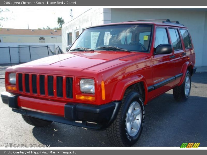 Flame Red / Camel 2001 Jeep Cherokee Sport