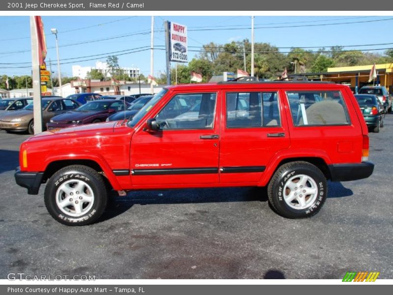 Flame Red / Camel 2001 Jeep Cherokee Sport