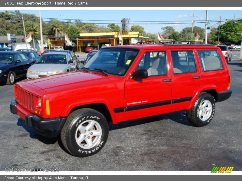 Flame Red / Camel 2001 Jeep Cherokee Sport