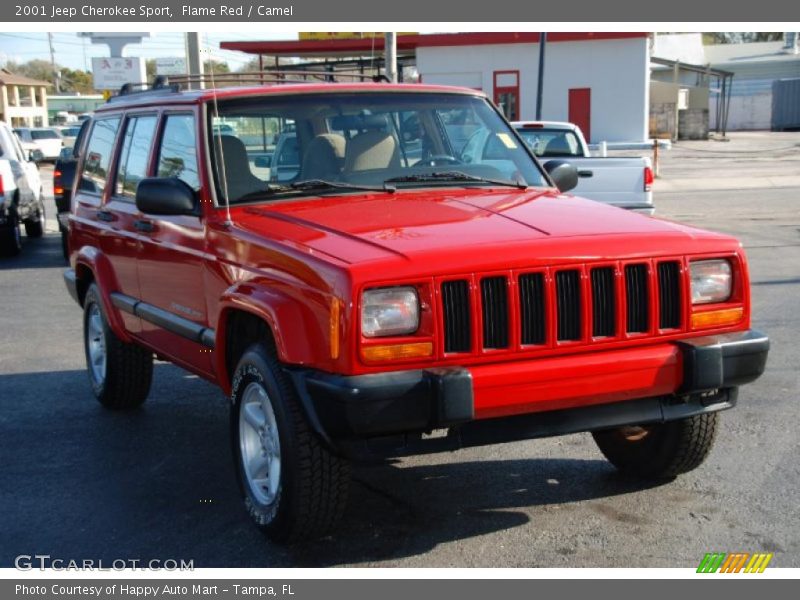 Flame Red / Camel 2001 Jeep Cherokee Sport