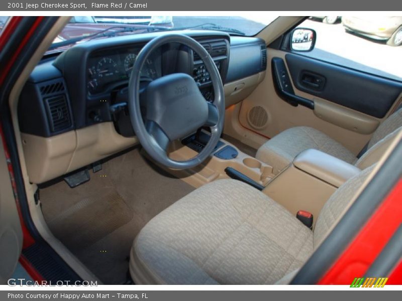 Flame Red / Camel 2001 Jeep Cherokee Sport