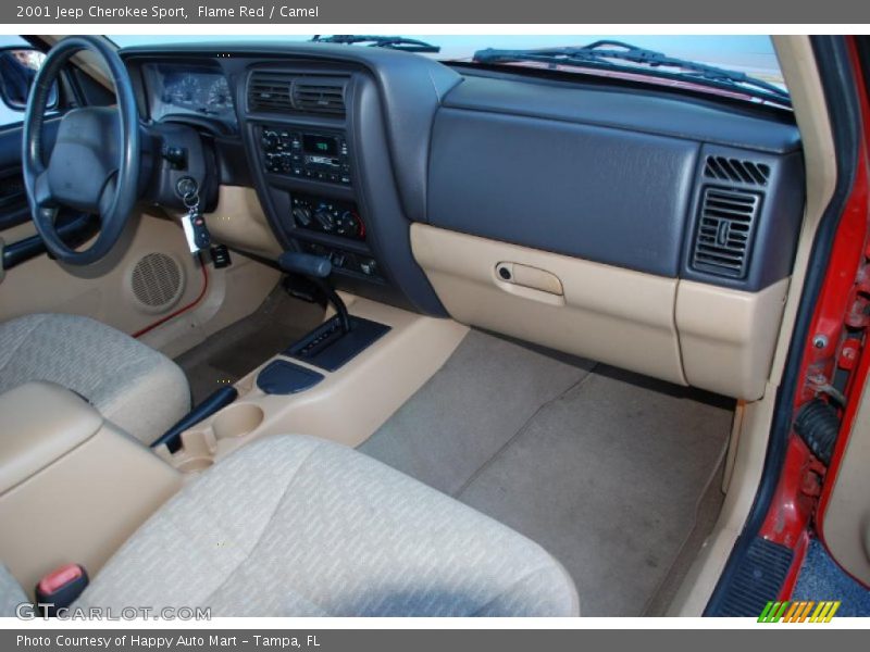 Flame Red / Camel 2001 Jeep Cherokee Sport