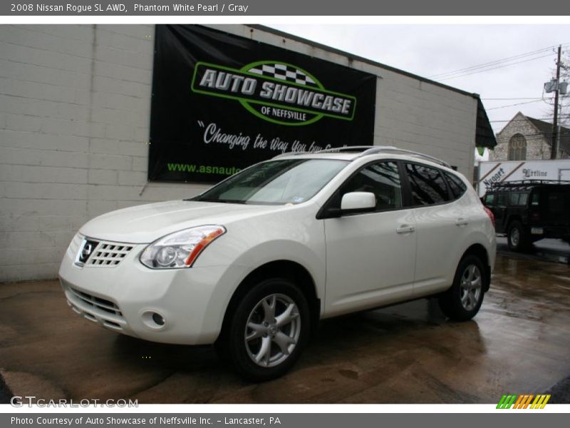 Phantom White Pearl / Gray 2008 Nissan Rogue SL AWD