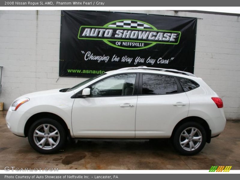 Phantom White Pearl / Gray 2008 Nissan Rogue SL AWD