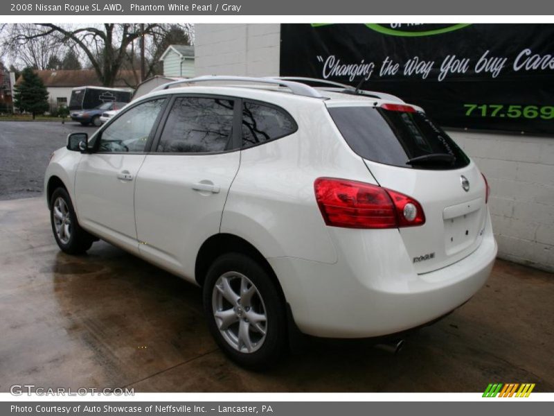 Phantom White Pearl / Gray 2008 Nissan Rogue SL AWD