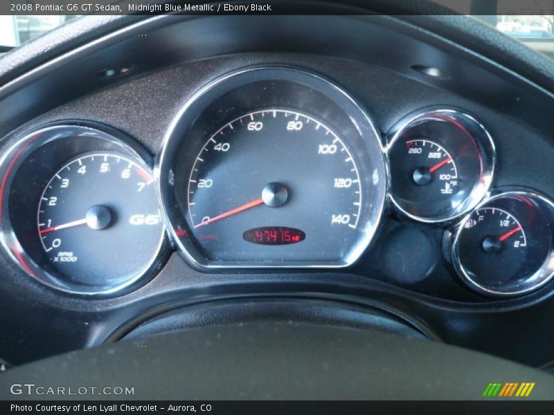 Midnight Blue Metallic / Ebony Black 2008 Pontiac G6 GT Sedan