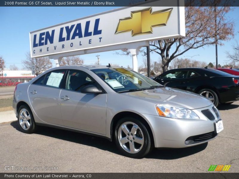 Liquid Silver Metallic / Ebony Black 2008 Pontiac G6 GT Sedan