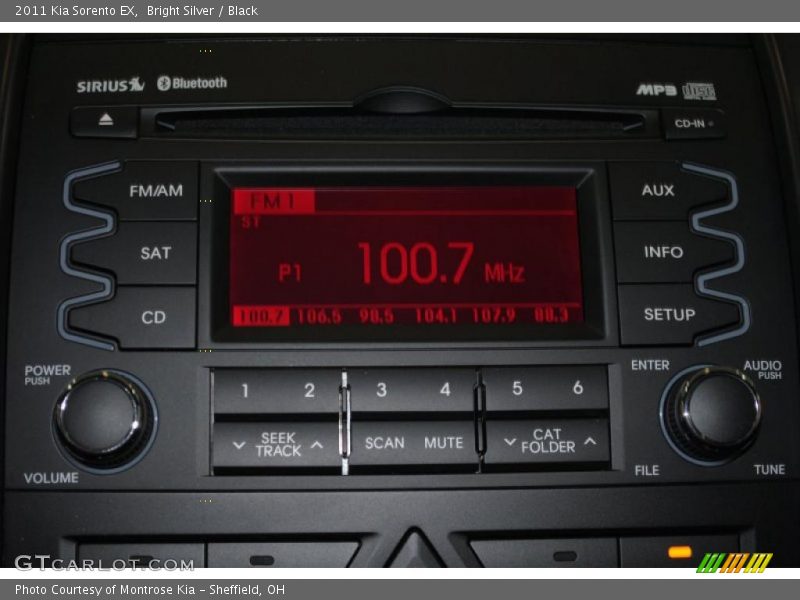 Bright Silver / Black 2011 Kia Sorento EX