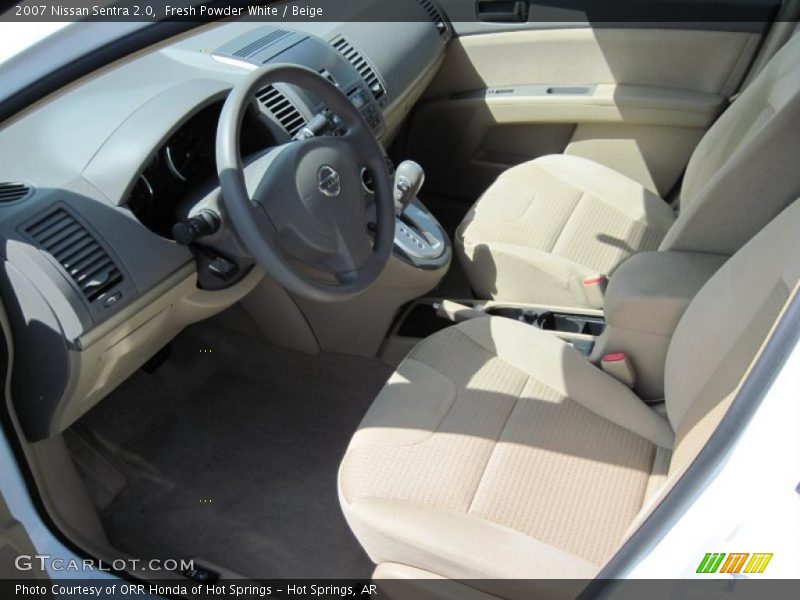 Fresh Powder White / Beige 2007 Nissan Sentra 2.0