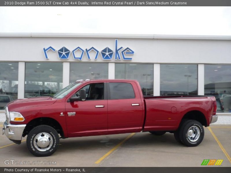 Inferno Red Crystal Pearl / Dark Slate/Medium Graystone 2010 Dodge Ram 3500 SLT Crew Cab 4x4 Dually