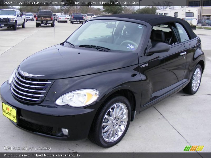 Brilliant Black Crystal Pearl / Pastel Slate Gray 2006 Chrysler PT Cruiser GT Convertible