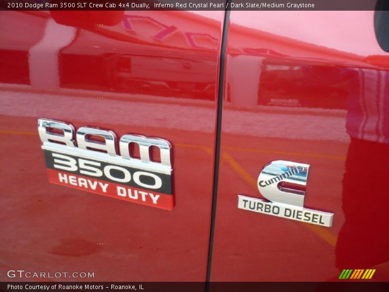 Inferno Red Crystal Pearl / Dark Slate/Medium Graystone 2010 Dodge Ram 3500 SLT Crew Cab 4x4 Dually