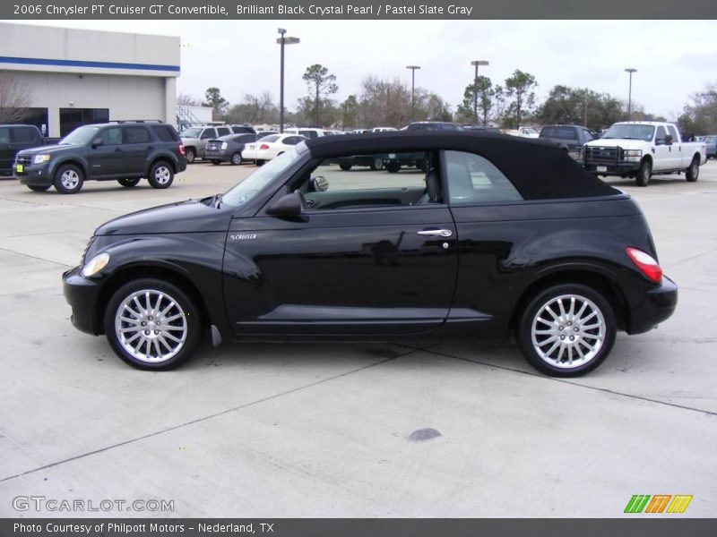 Brilliant Black Crystal Pearl / Pastel Slate Gray 2006 Chrysler PT Cruiser GT Convertible