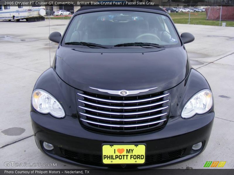 Brilliant Black Crystal Pearl / Pastel Slate Gray 2006 Chrysler PT Cruiser GT Convertible