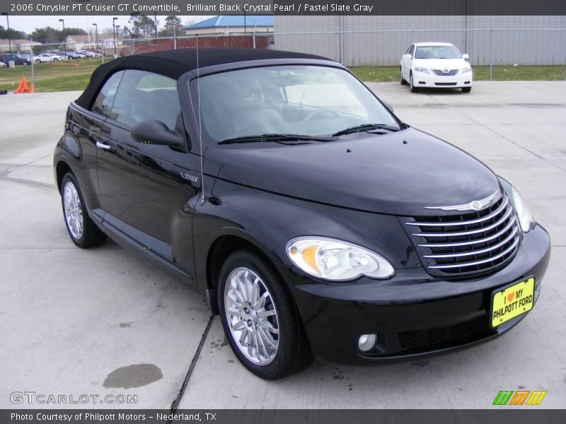 Brilliant Black Crystal Pearl / Pastel Slate Gray 2006 Chrysler PT Cruiser GT Convertible