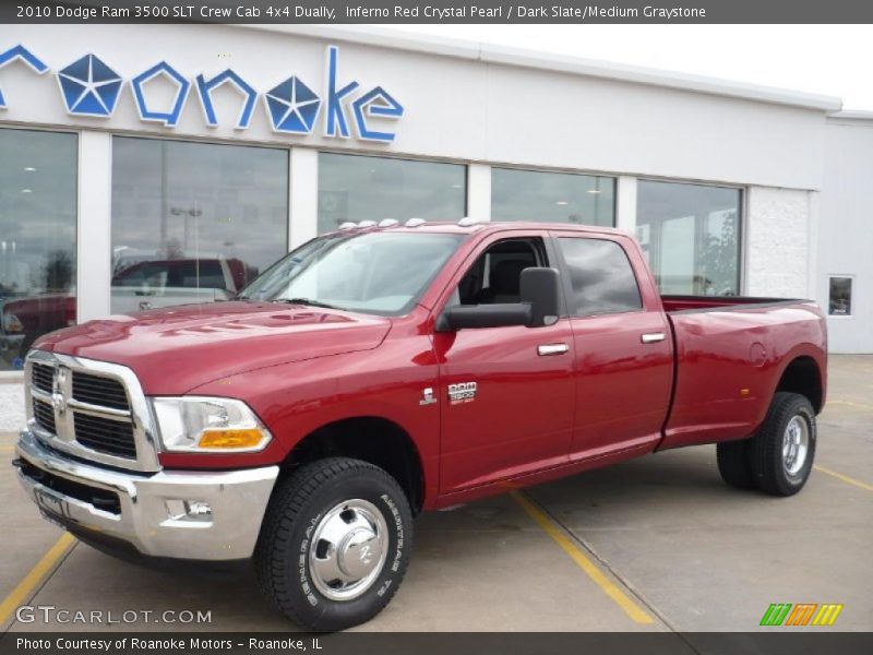 Inferno Red Crystal Pearl / Dark Slate/Medium Graystone 2010 Dodge Ram 3500 SLT Crew Cab 4x4 Dually