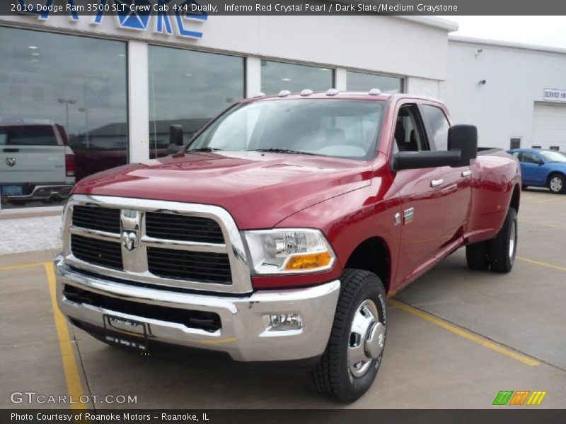 Inferno Red Crystal Pearl / Dark Slate/Medium Graystone 2010 Dodge Ram 3500 SLT Crew Cab 4x4 Dually