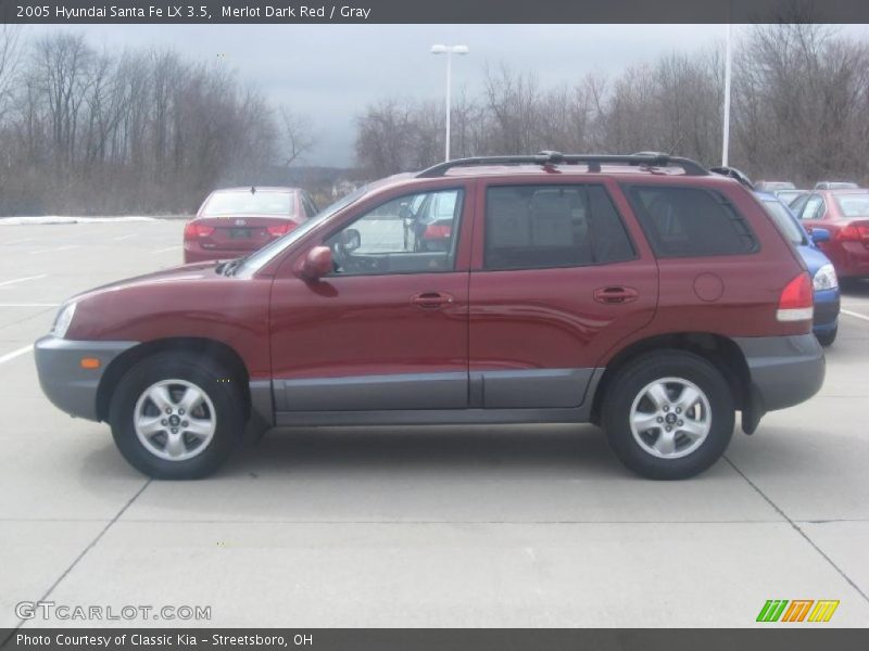 Merlot Dark Red / Gray 2005 Hyundai Santa Fe LX 3.5