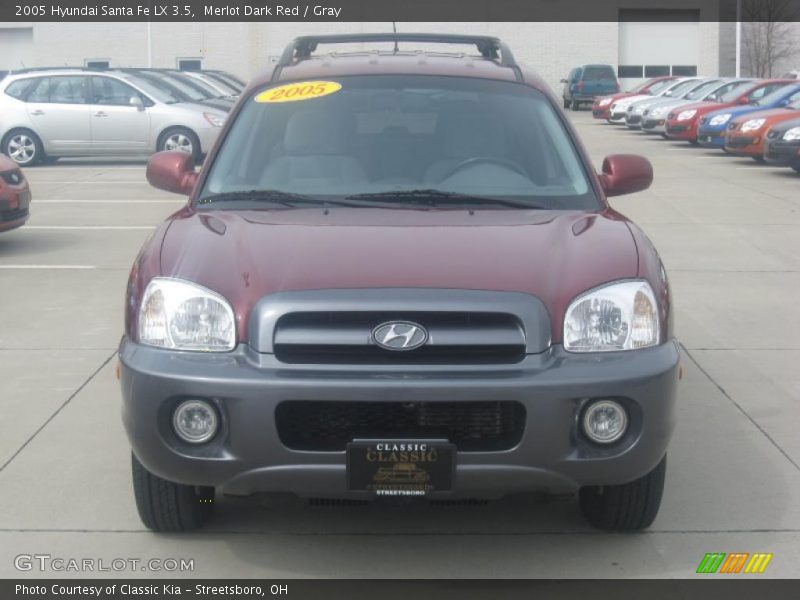 Merlot Dark Red / Gray 2005 Hyundai Santa Fe LX 3.5
