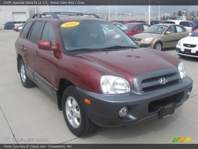 Merlot Dark Red / Gray 2005 Hyundai Santa Fe LX 3.5