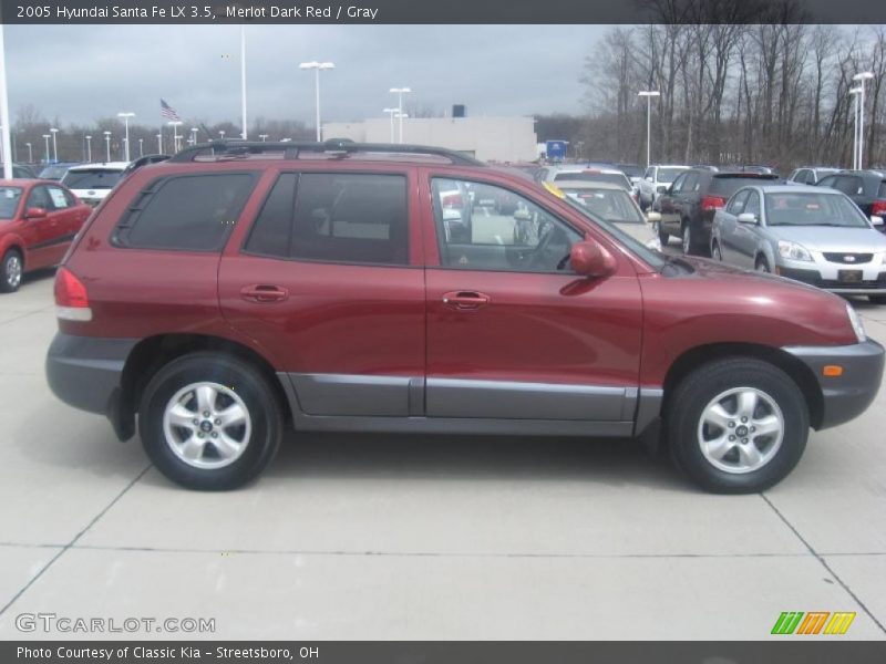 Merlot Dark Red / Gray 2005 Hyundai Santa Fe LX 3.5