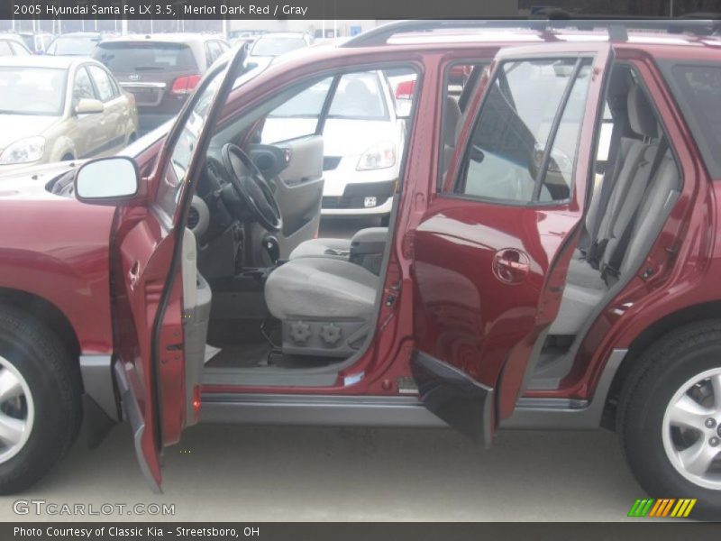 Merlot Dark Red / Gray 2005 Hyundai Santa Fe LX 3.5