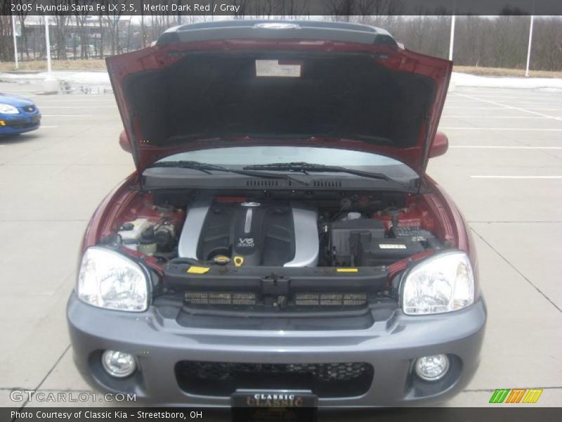 Merlot Dark Red / Gray 2005 Hyundai Santa Fe LX 3.5