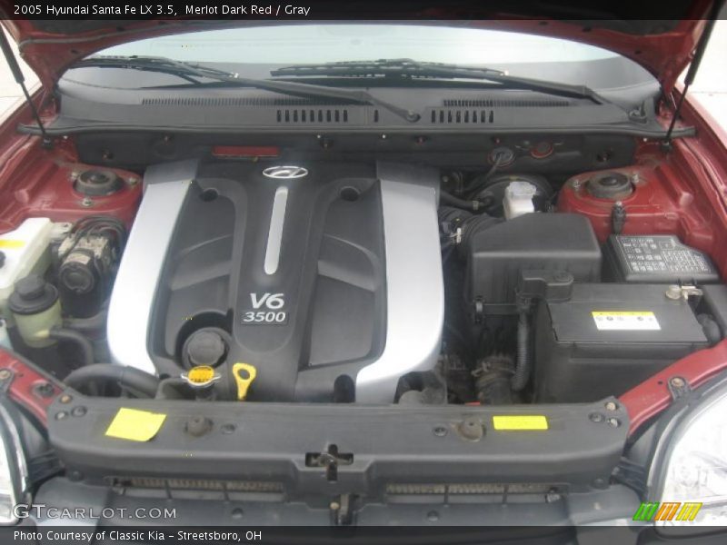 Merlot Dark Red / Gray 2005 Hyundai Santa Fe LX 3.5