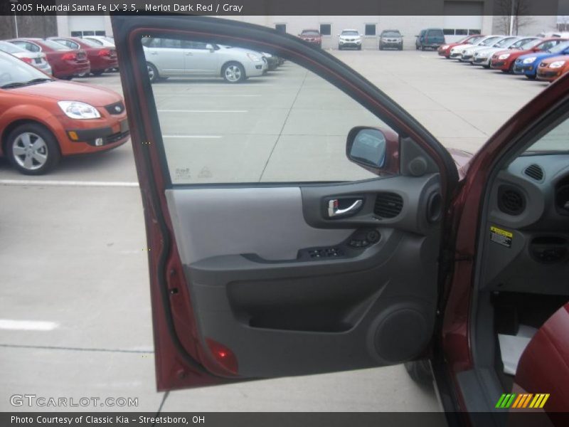 Merlot Dark Red / Gray 2005 Hyundai Santa Fe LX 3.5