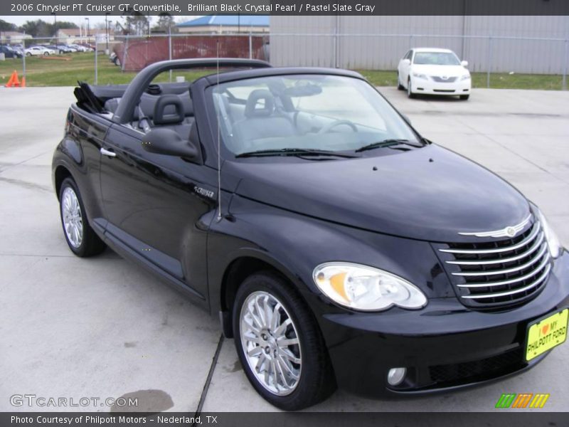Brilliant Black Crystal Pearl / Pastel Slate Gray 2006 Chrysler PT Cruiser GT Convertible