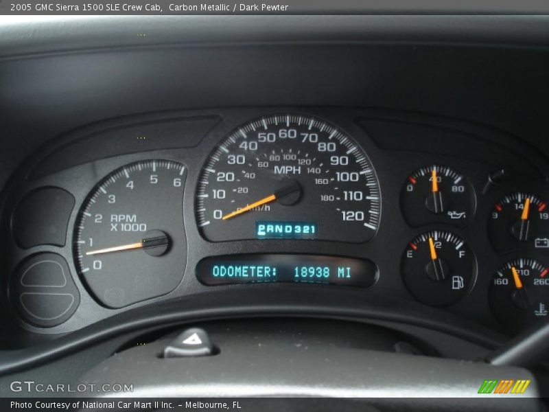 Carbon Metallic / Dark Pewter 2005 GMC Sierra 1500 SLE Crew Cab