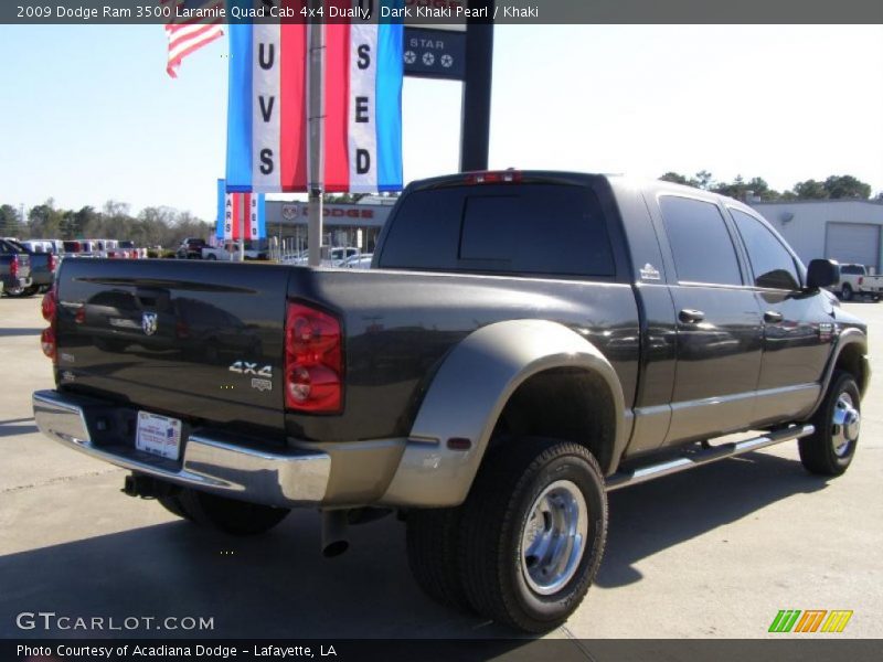 Dark Khaki Pearl / Khaki 2009 Dodge Ram 3500 Laramie Quad Cab 4x4 Dually