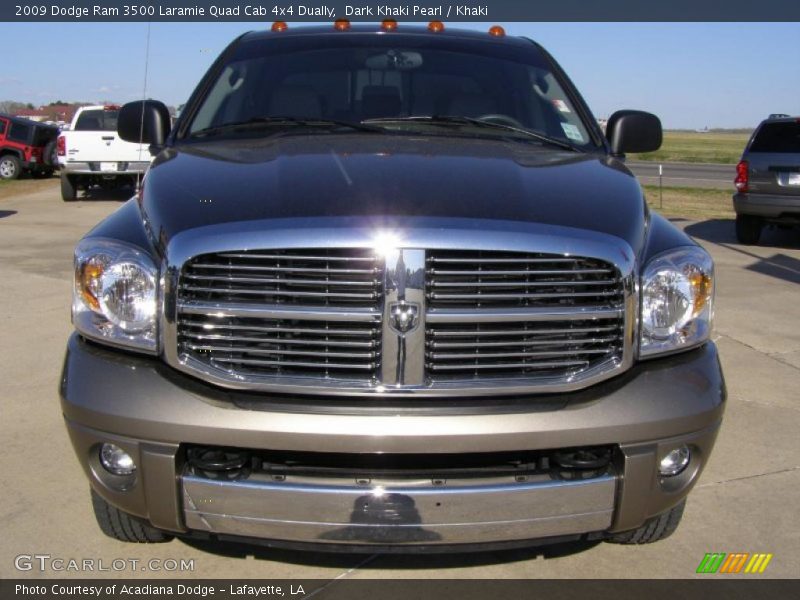 Dark Khaki Pearl / Khaki 2009 Dodge Ram 3500 Laramie Quad Cab 4x4 Dually