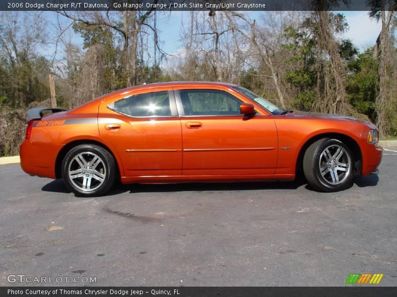 Go Mango! Orange / Dark Slate Gray/Light Graystone 2006 Dodge Charger R/T Daytona
