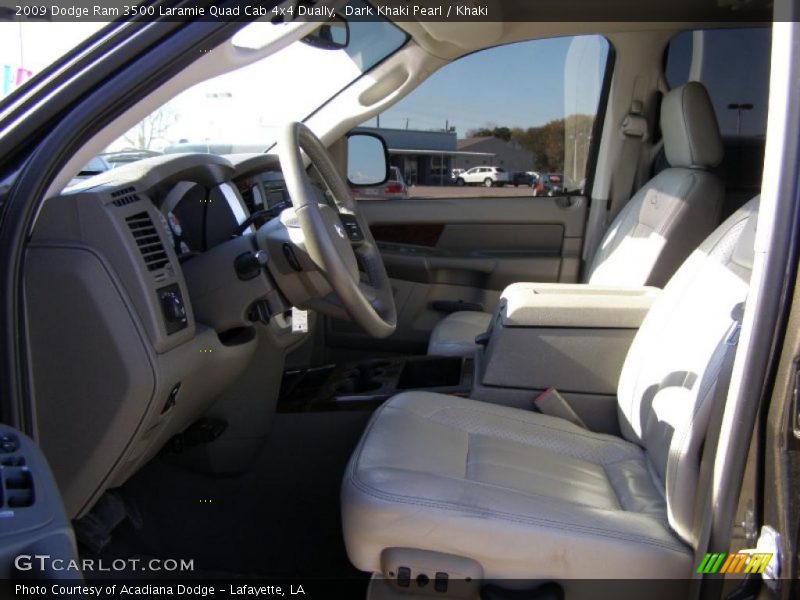 Dark Khaki Pearl / Khaki 2009 Dodge Ram 3500 Laramie Quad Cab 4x4 Dually