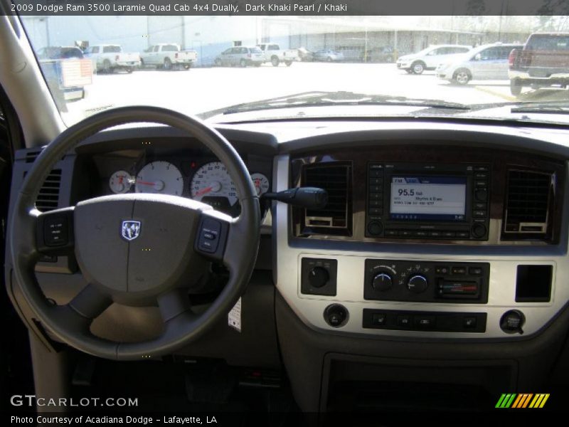 Dark Khaki Pearl / Khaki 2009 Dodge Ram 3500 Laramie Quad Cab 4x4 Dually