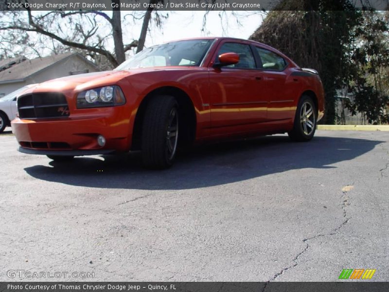 Go Mango! Orange / Dark Slate Gray/Light Graystone 2006 Dodge Charger R/T Daytona