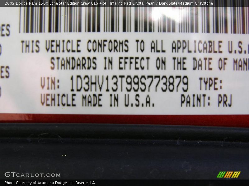 Inferno Red Crystal Pearl / Dark Slate/Medium Graystone 2009 Dodge Ram 1500 Lone Star Edition Crew Cab 4x4