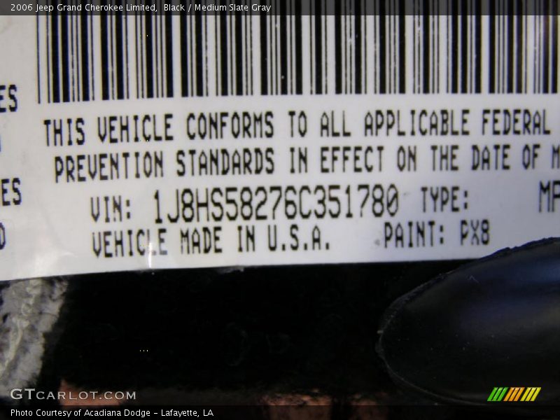 Black / Medium Slate Gray 2006 Jeep Grand Cherokee Limited