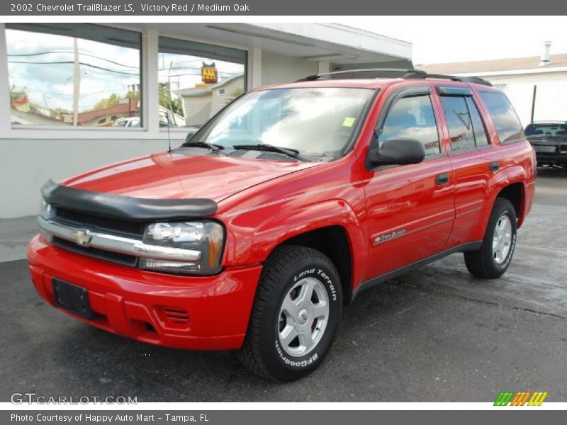 Victory Red / Medium Oak 2002 Chevrolet TrailBlazer LS