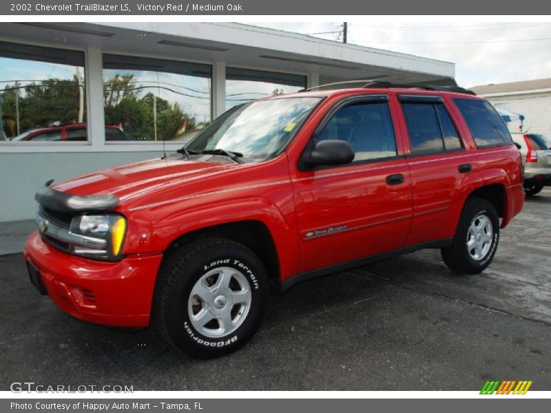 Victory Red / Medium Oak 2002 Chevrolet TrailBlazer LS