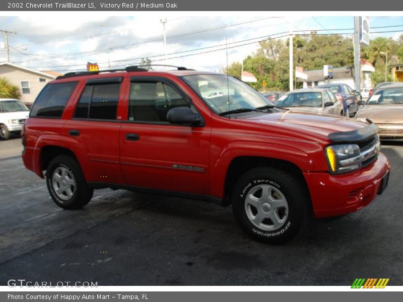 Victory Red / Medium Oak 2002 Chevrolet TrailBlazer LS