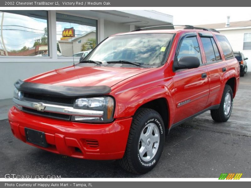 Victory Red / Medium Oak 2002 Chevrolet TrailBlazer LS