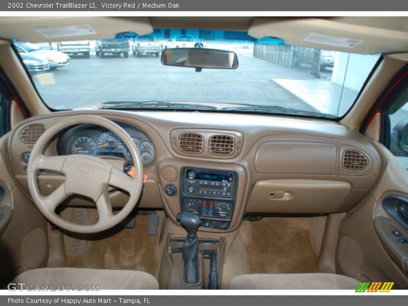 Victory Red / Medium Oak 2002 Chevrolet TrailBlazer LS